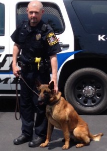 Officer Chad Lehman and Niko; Photo: Christopher Lowe