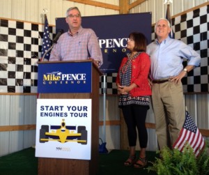 Lt. Gov. Eric Holcomb, Indiana First Lady Karen Pence, Gov. Mike Pence