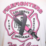 Columbus firefighter's pink shirts, courtesy of Columbus Fire Department.