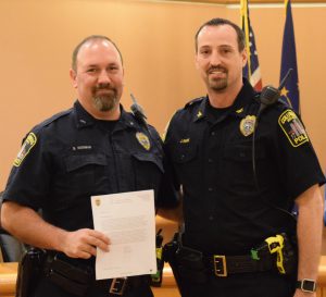 CPD Ofc. Kushman (L) with Chief Jon Rohde; photo courtesy of CPD