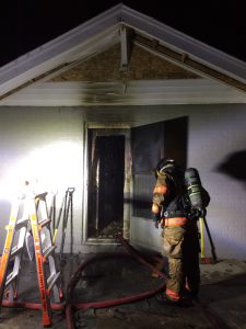 Firefighters battled a home fire on Cherry Street early this morning. Photos courtesy of Columbus Fire Department.