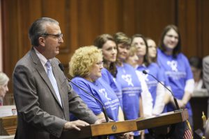 Rep. Milo Smith represents CASA volunteers at the statehouse yesterday. Photo courtesy of Indiana House GOP.