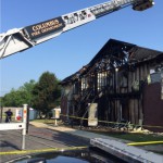 An apartment building on Stonegate Drive was destroyed in a Saturday night fire.