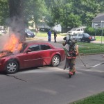 Columbus firefighters battled a vehicle fire this morning near 8th and California streets.